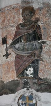 Peinture murale sur un pilier de la nef