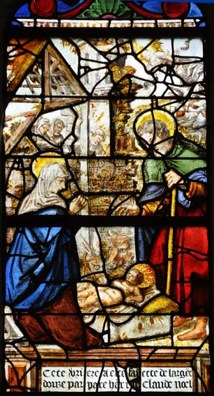 Vitrail «La Nativité et l'Adoration des Mages», détail